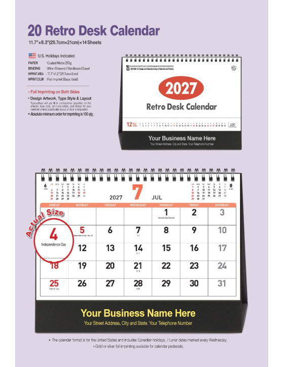 20 Retro Desk Calendar